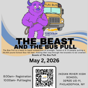 Flyer advertising bus pull event
